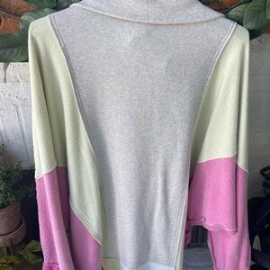 Free People Sidewalk Sweatshirt, size Medium, Heather Bolt Combo